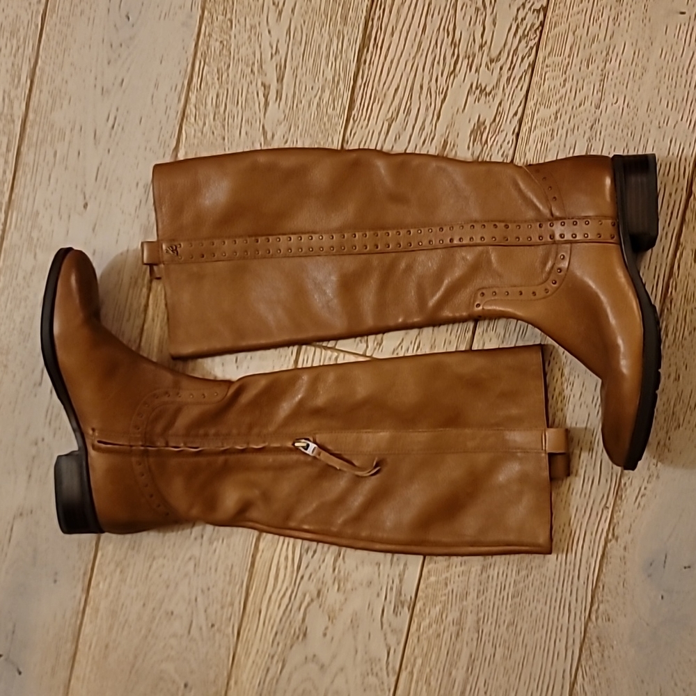 NEW Sam Edelman Prina 2 Leather Tall Boots Whiskey Size 7 NWOB - Picture 2 of 8